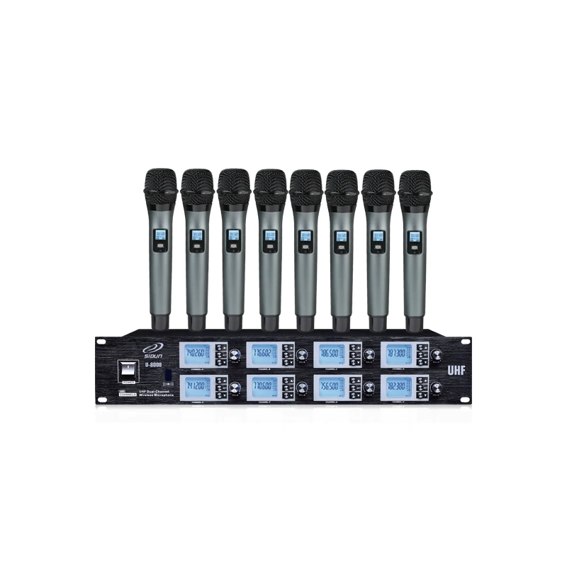 

UHF U-8008 8 channels wireless conference microphone handheld for and stage