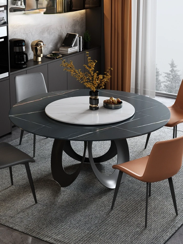 

Rocky table and chair combination modern simple light luxury table household table Nordic ins round table Italian style