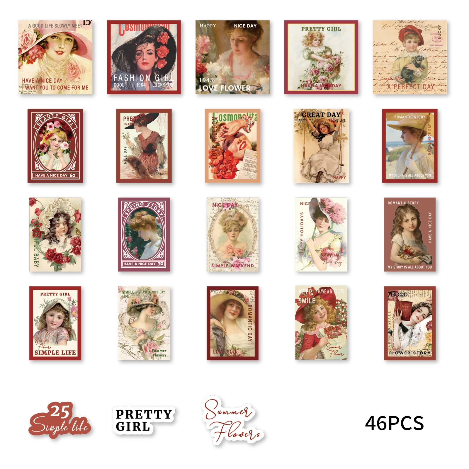 46 Шт. Классические Американские Наклейки С Граффити Для Девочек Чемоданом И