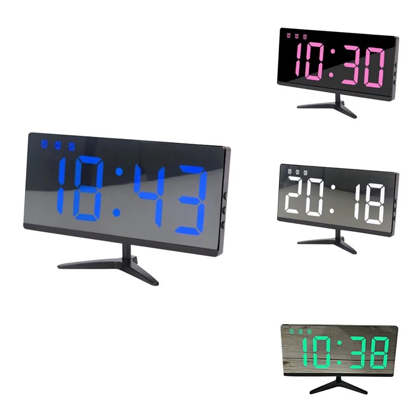 

LED Digital Children's Electronic Alarm Clock Mirror Temperature Clock With Snooze Function Desk Clock