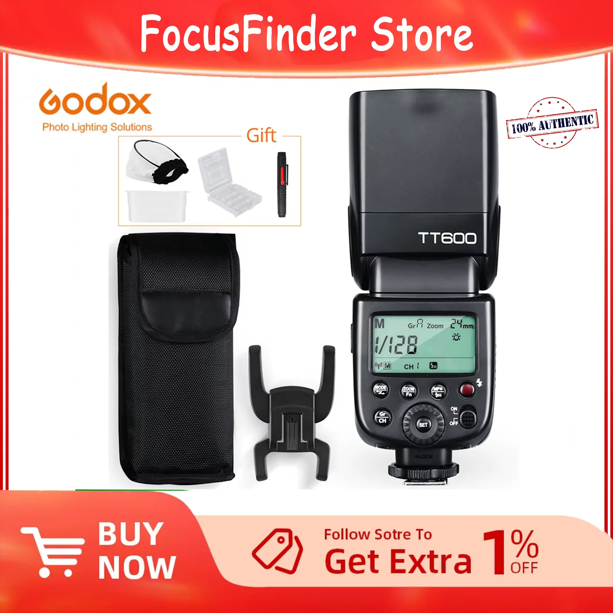 Фото Godox TT600 TT600-S вспышка для камеры Speedlite 2,4G Wireless GN60 Master/Slave для Canon Sony Nikon Pentax Olympus Fuji Lumix №1