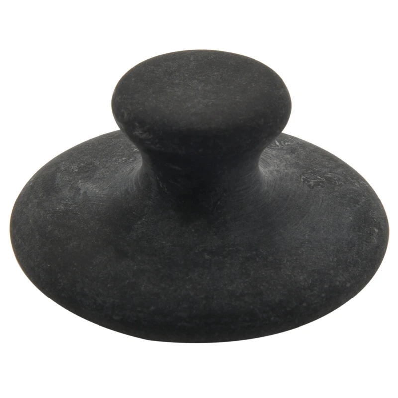 

Mushroom Shaped Massage Stones Warmer Natural Lava Basalt Hot Rock Guasha Tools for Face Body for Spa, Massage Therapy Black