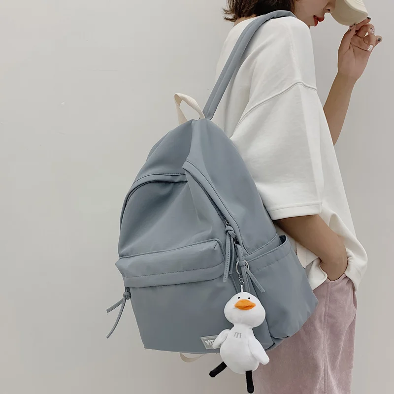 

2022 New Solid Color Nyoln Women Backpack Fashion Girl Simple Travel Bag Female Students Lovely Schoolbag Lady Cool Book Mochila
