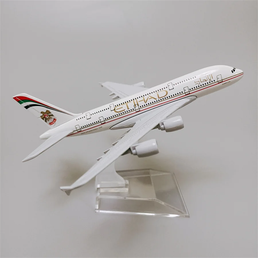 

Alloy Metal Air Etihad A380 Airlines Airplane Model Etihad Airbus 380 Airways Diecast Plane Model Aircraft w Stand Gifts 16cm