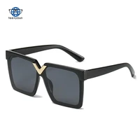 teenyoun 2022 summer new big frame sunglasses luxury brand punk square v shaped glasses uv400 ins diamond sunglasses