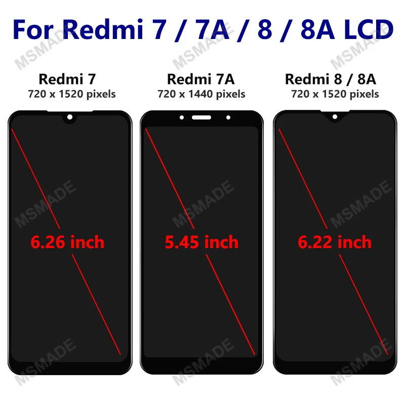100% Оригинальный ЖК-дисплей для Xiaomi Redmi 7 7A сенсорный экран 8 дисплей 8A