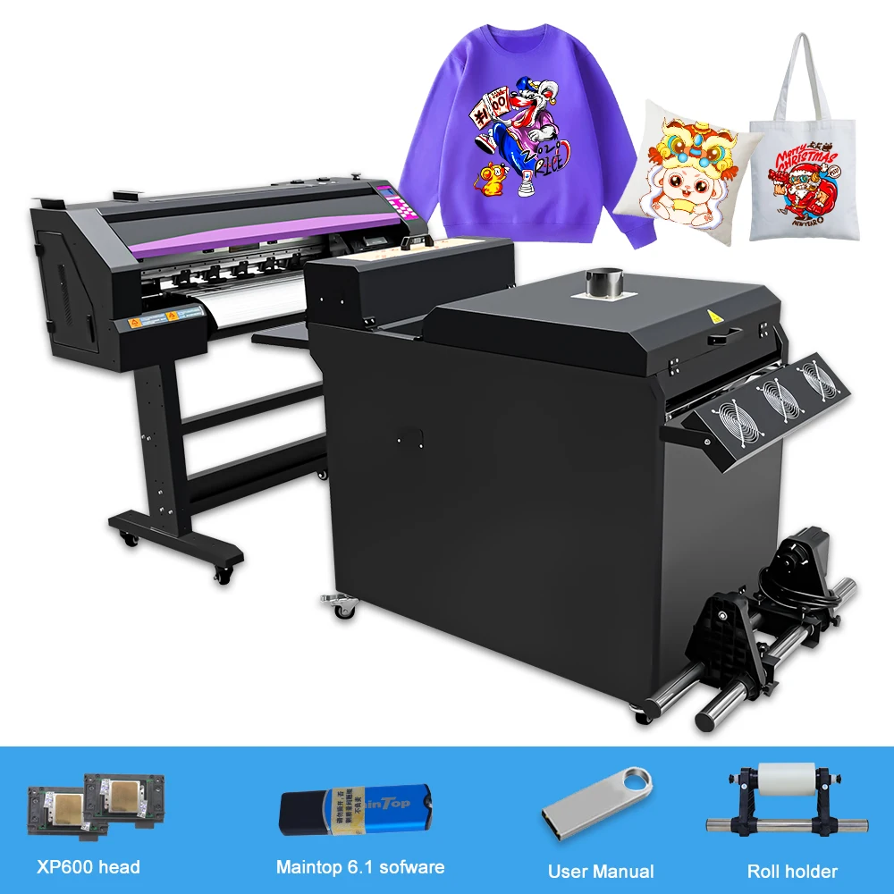

A1 DTF Printer XP600 Dual Head Directly To Film Printer 60CM DTF T shirt Printing Machine DTF Transfer Printer DTF Film Bundle