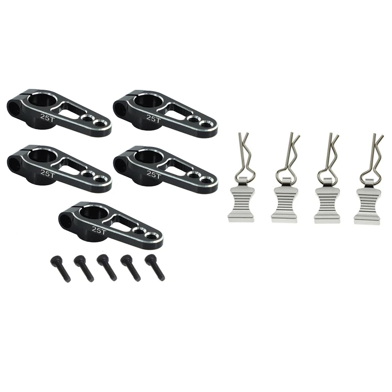 

Каркас R-типа зажимы для корпуса, 4 шт., для Axial SCX10 TRX4 1/8 1/10 и 5 шт. 31 мм 25T рулевой серворуль, рог для футаба Сакура