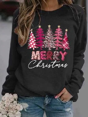 

2022 New Trending Women Christmas Sweatshirt Avant-Garde Ladies Pullover Treng Cotton Girl Sweatshirt Matching Casual Girls Tops