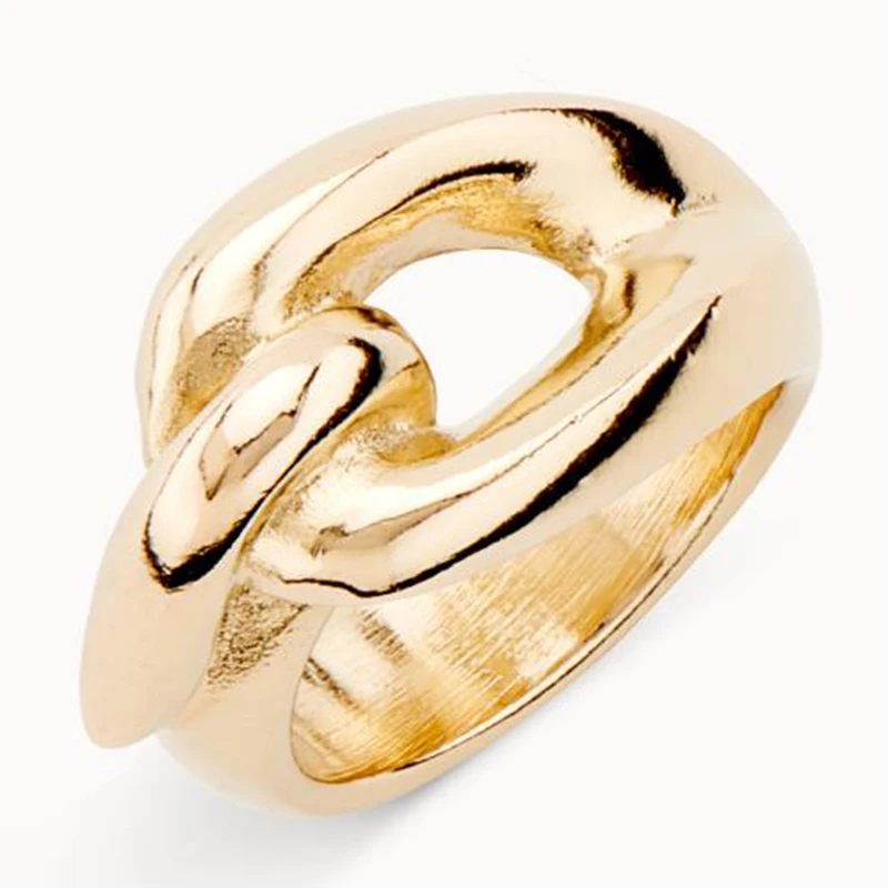 

2022 New Edition UNO DE 50 Trendy Silver Plated 14k Yellow Gold Charm Ring Niche Jewelry Gift