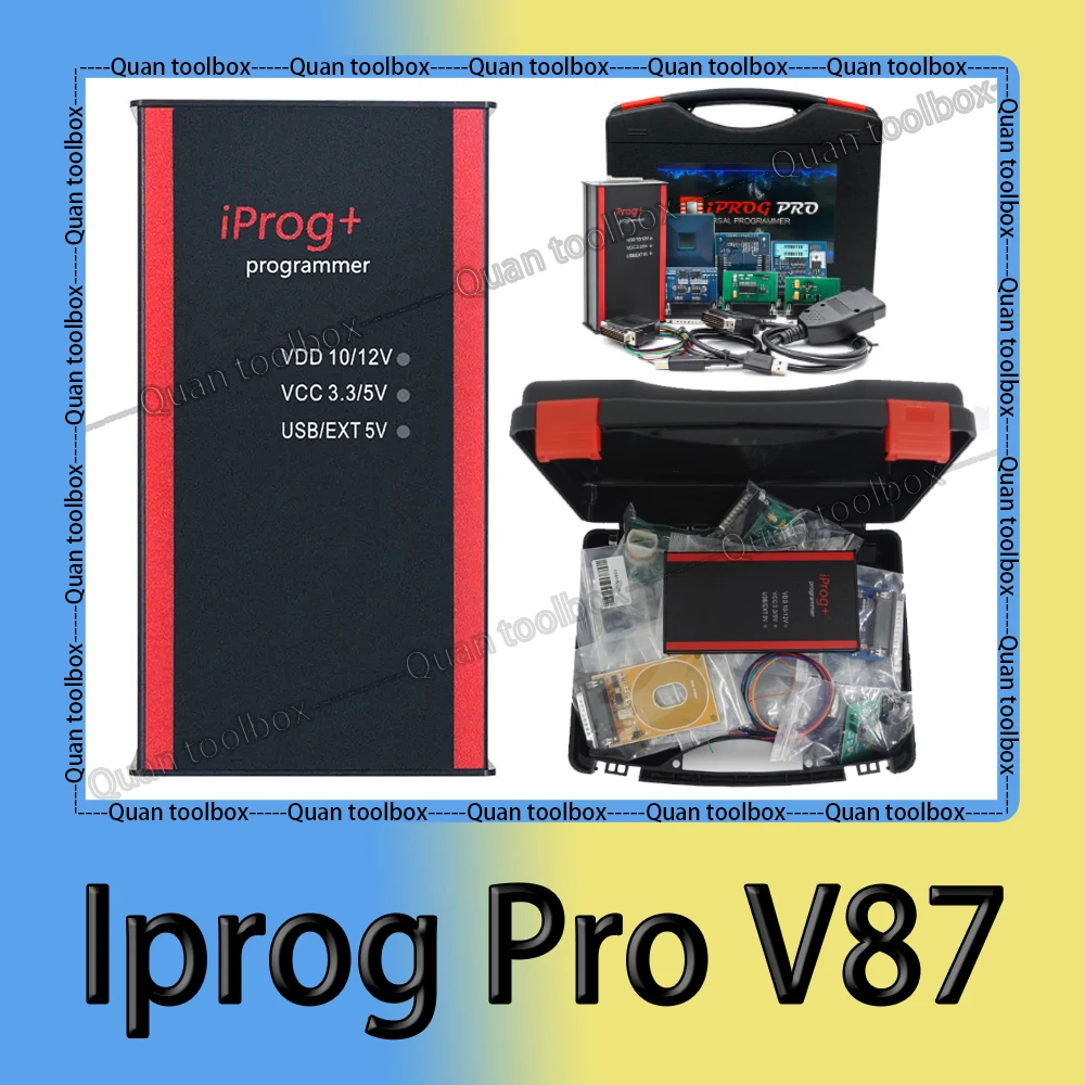 Программатор Ecu Iprog Pro V87 Полный Набор Ключей С 12 Адаптерами Диагностический
