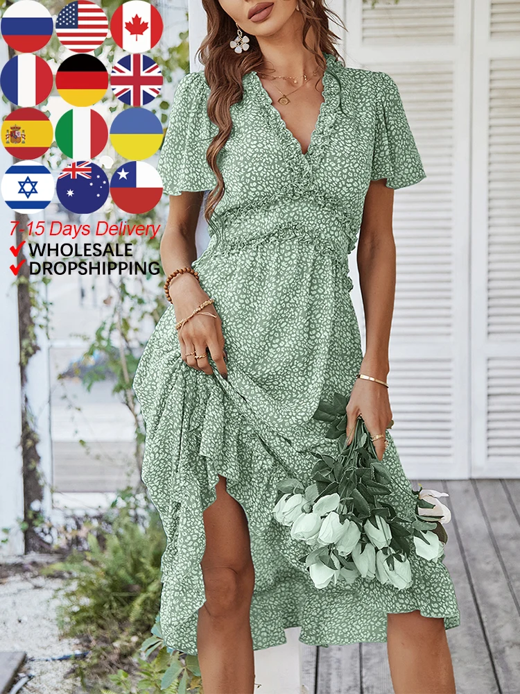 

ATUENDO Summer Fashion Sexy Green Silk Dress for Women Vintage Satin Soft High Waist Long Robe Casual A-line Lady's Maxi Dresses