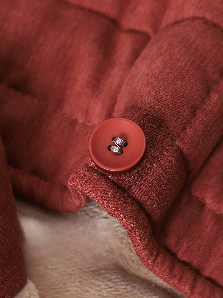  Стеганая пижама из кораллового флиса женская осенне-зимняя трехслойная