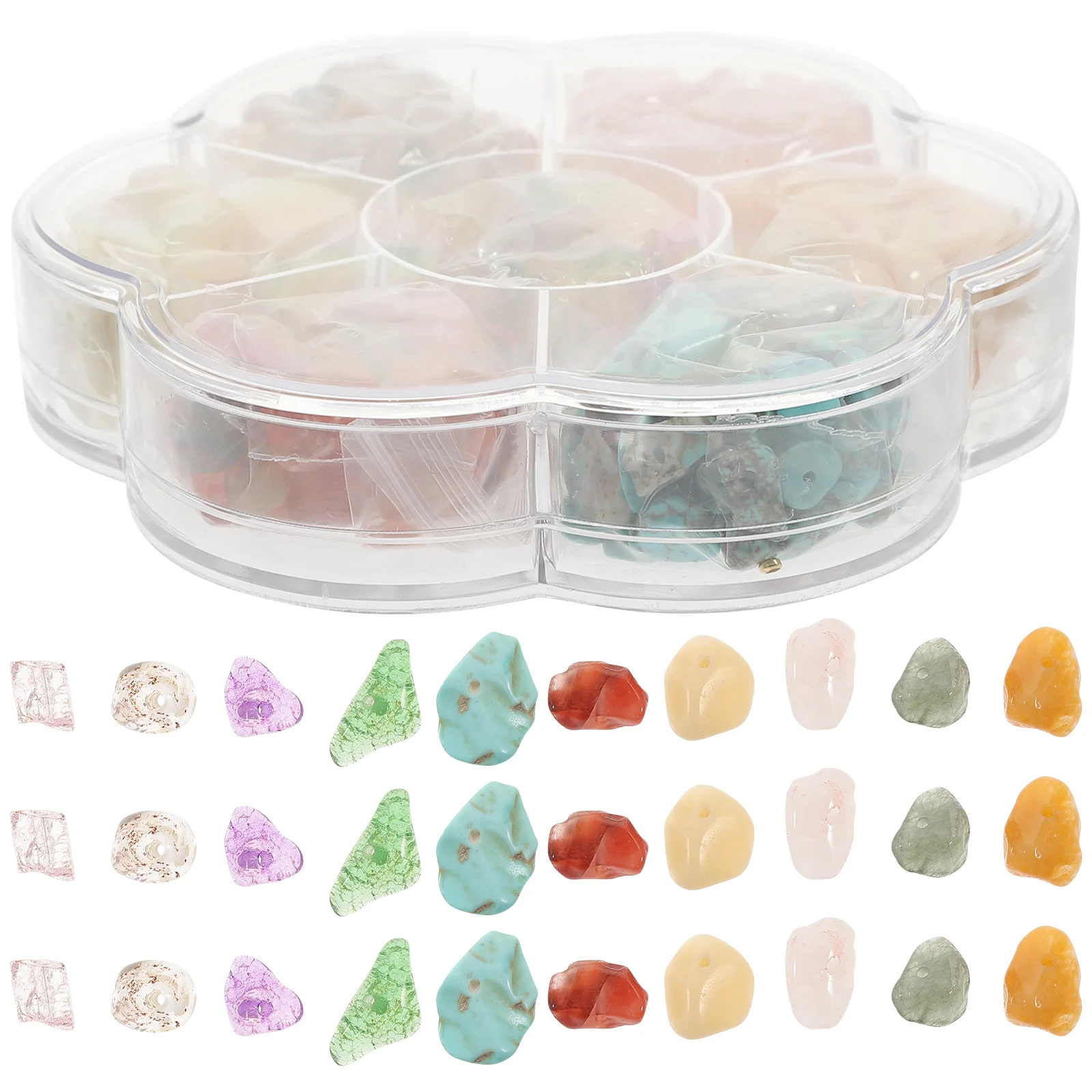 

1 Box of Decorative Stone Beads for Jewelry Making Irregular Diy Spacer Loose Beads Handcraft Accessory