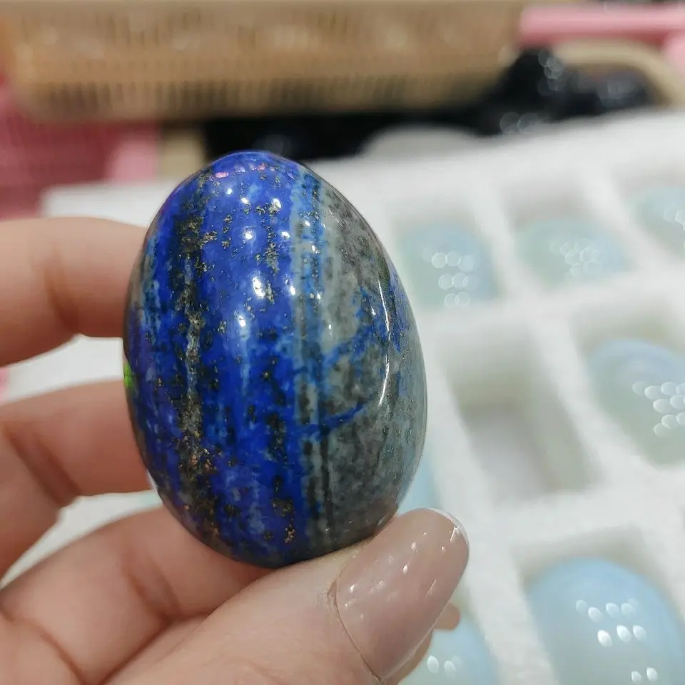 

Натуральный кристалл в форме яйца, лечебный камень, лазурит, чакра, дух, кристалл, точка, украшение для дома, драгоценный камень, рукоделие