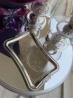 Single Coffee Tea Serving Tray Stainless Metal Anti-tarnish Silver Gold Colored Useful Kitchen Appliance Classic Home Tool