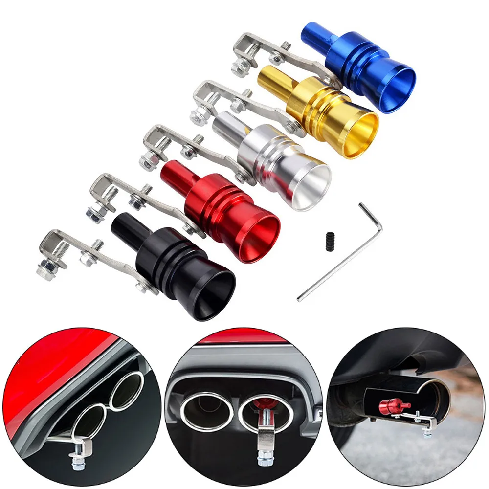 

Universal Sound Simulator Car Turbo Whistle Exhaust Pipe Muffler Blow Off Car Styling Tunning Red Blue S/M/L/XL Mufflers