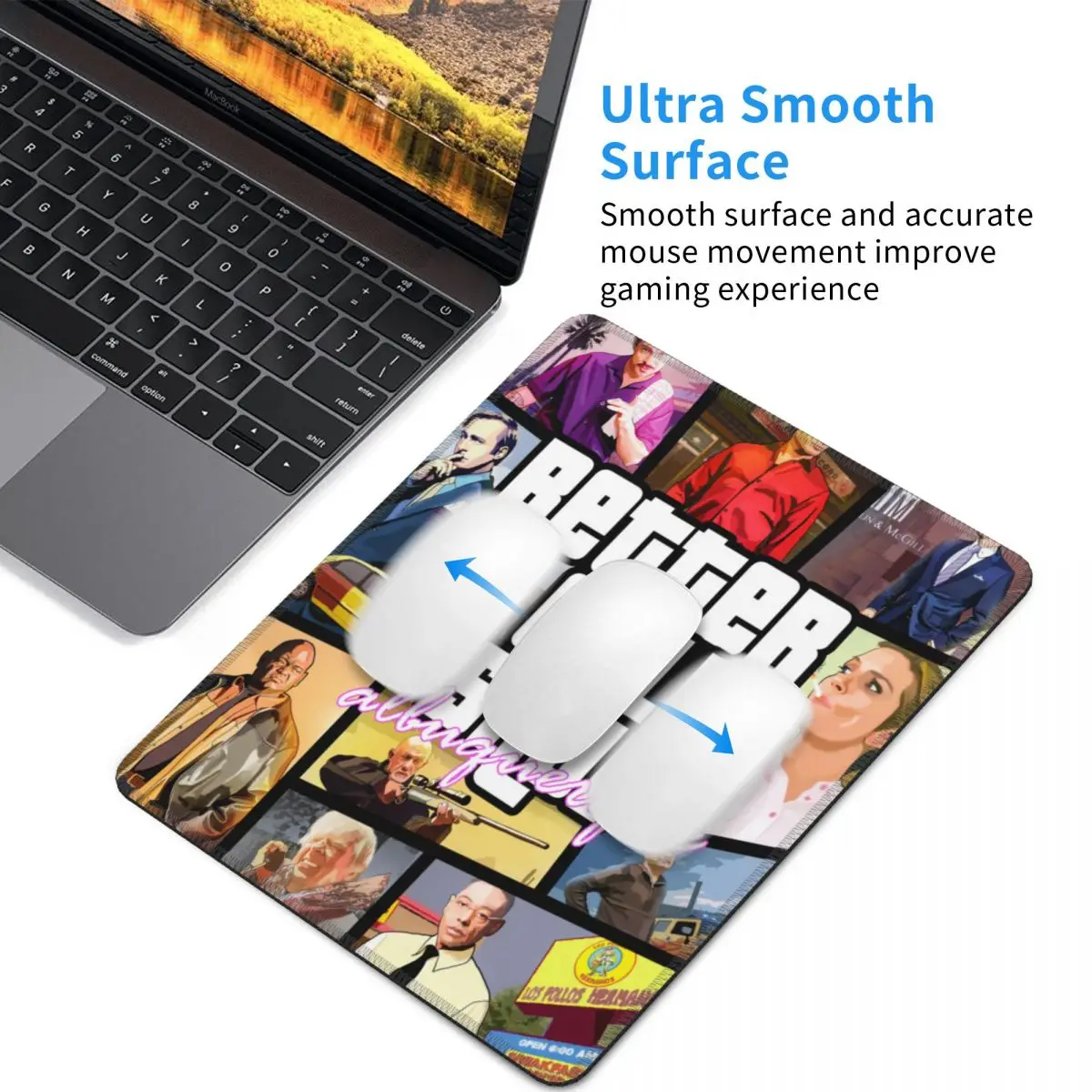 Автомобильный коврик для мыши Grand Theft с нескользящей резиновой основой игровой