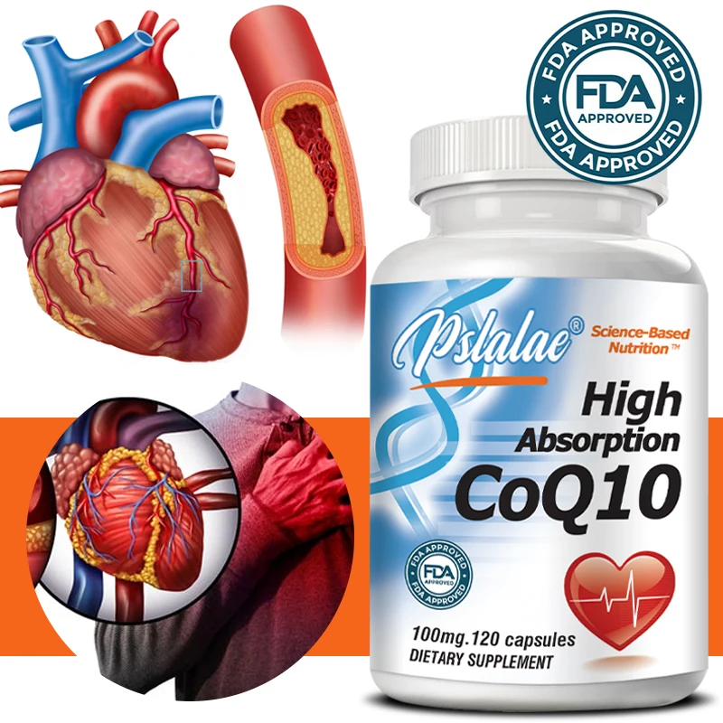 

Коэнзим премиум качества Q10 с экстрактом черного перца, для веганов, без глютена, естественным ферментом, для производства энергии