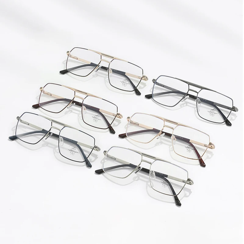 Ретро двойной мост мужские металлические пилотные фотохромные солнцезащитные