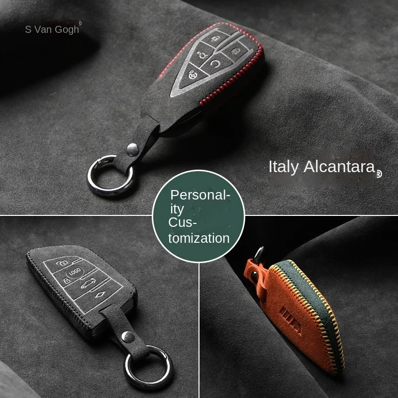 

Customized High-end Alcantara Suede Key Chains Key Case For Chang'an Cs75plus Plus Cs55plus Uint Cs35 Uink Car Accessories