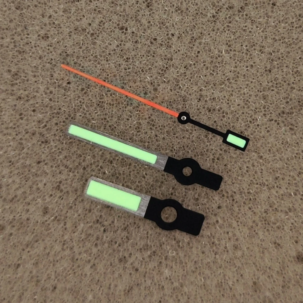 Watch accessories needle three hands C3 green luminous orange second hand for NH35/36/4R/7S movement dial case MOD