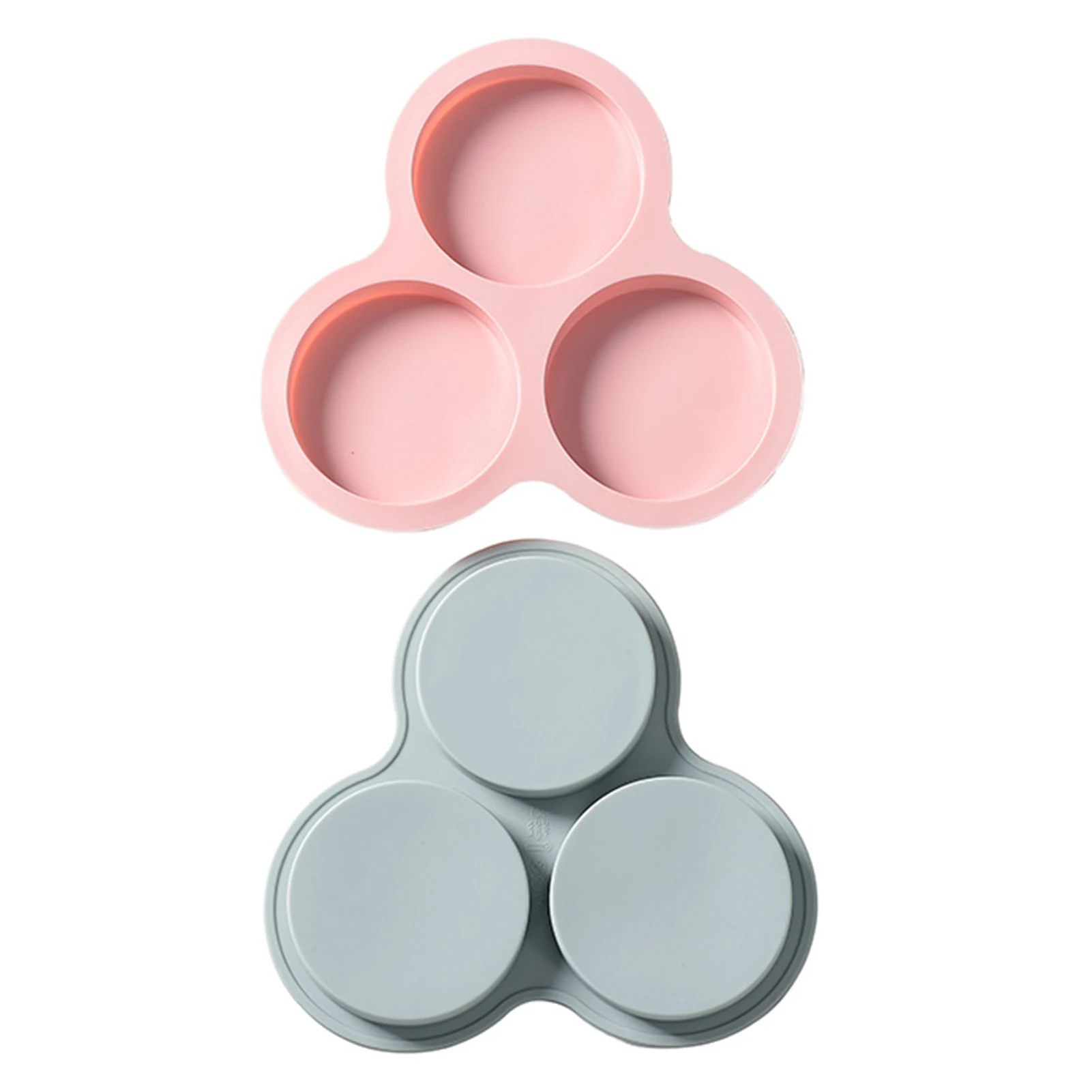 

2pcs Round Cake Mold Mini Pie 3 Cavity Soft Silicone Cupcake Pan Heat Resistant Home Kitchen Muffin Easy Clean Baking Tray