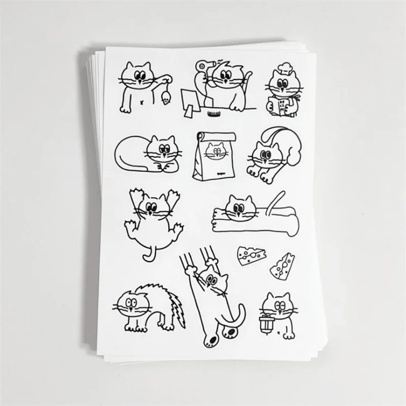 

Милые наклейки с мультяшным котом MMZBHA