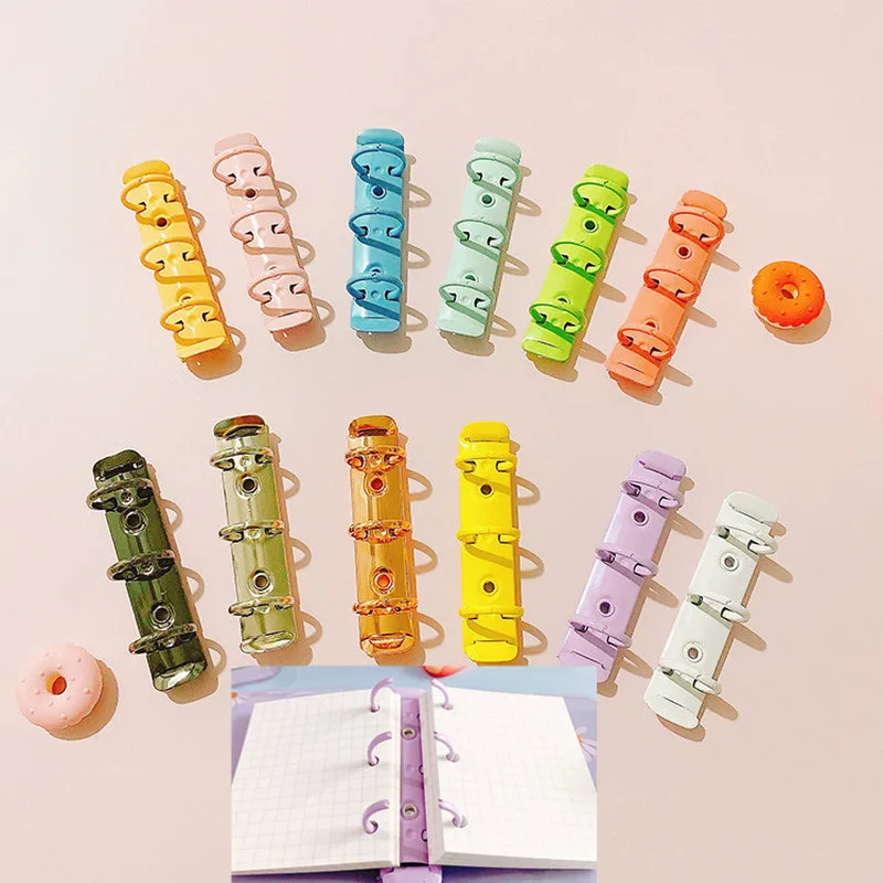 

Colorful 3 Holes Binder Clip Metal Spiral Rings Notebook Binding Hoops File Folder Refillable Loose Leaf DIY Stationery Office