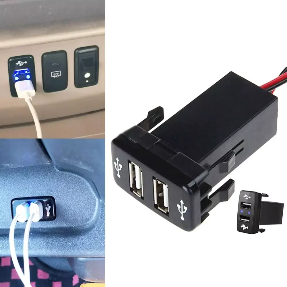 

Dual USB Port Charging Car Charger Double Socket For TOYOTA