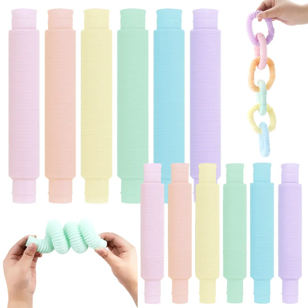 

Mini Pop Tubes Sensory Toys for ADHD Autism Fidget Squeeze Anxiety and Stress Relief Educational Kids Games Funny Gifts