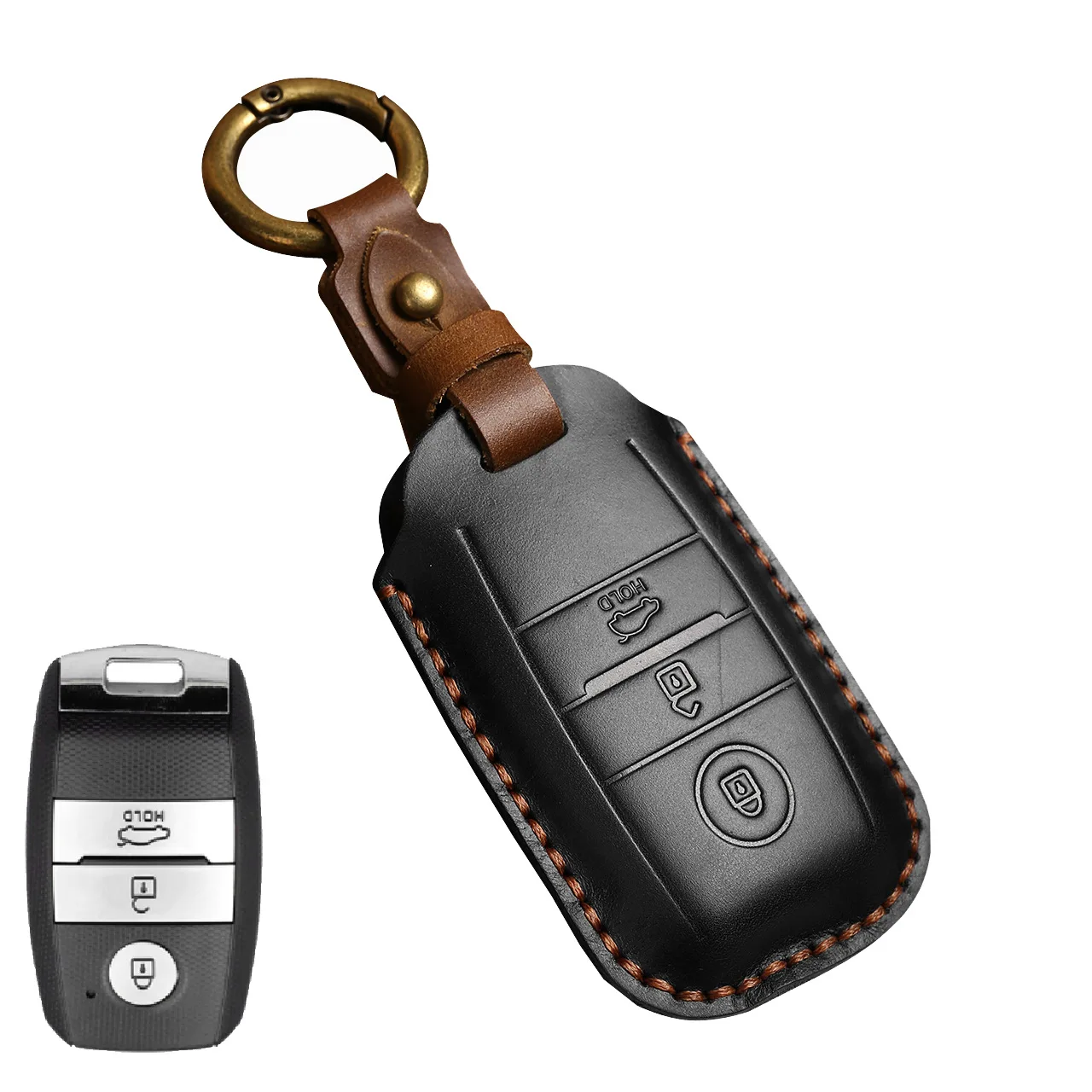 

Кожаный чехол для KIA Rio Rio5 Sportage Ceed Cerato K3 KX3 K4 K5 Sorento Optima Picanto Автомобильный Дистанционный умный ключ