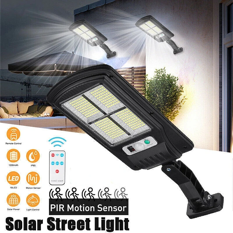 

[Flash Deal]1200W LED Solar Flood Light Motion Sensor Security Wall Street Yard Outdoor Lamp[US Stock]