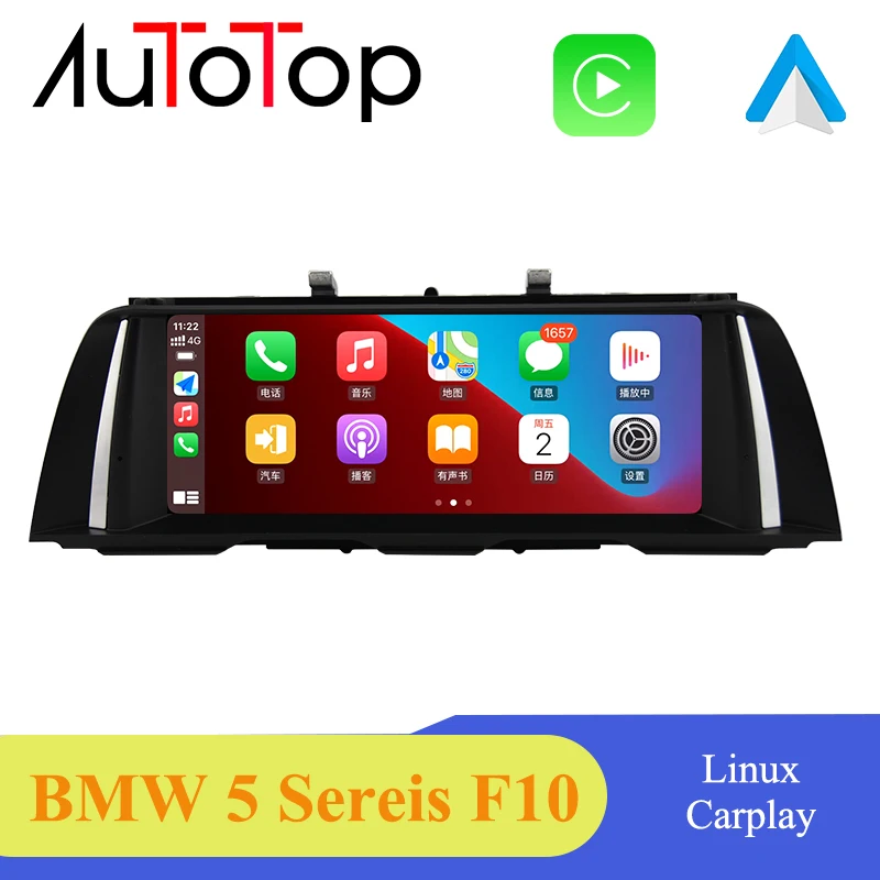 

AUTOTOP 10,25 "Автомобильный мультимедийный плеер для BMW 5 серии F10 F11 F18 2011-2012 2013-2017, Bluetooth-навигация, беспроводной плеер для Carplay