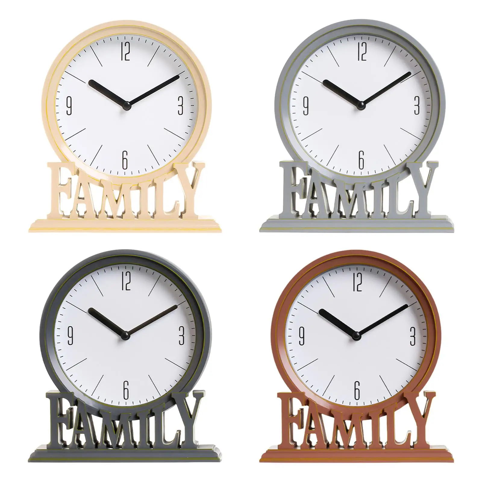 Family Decorative Non Ticking Mantel Clocks Silent Desk Cloc