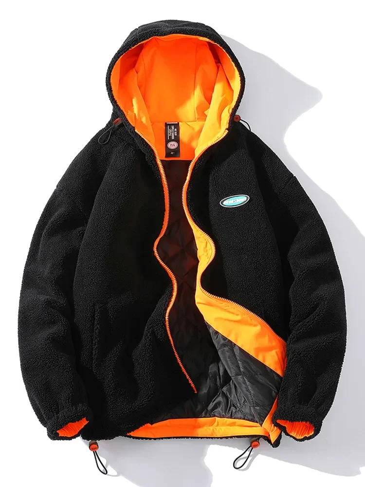 Мужская теплая куртка на молнии, флисовая парка составного кроя с большими карманами и капюшоном в Корейском стиле, новинка зимы 2022, XL