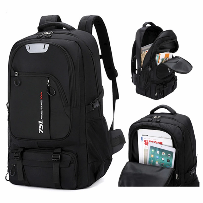 

75L Unisex Outdoor Backpack Large Capacity Waterproof Travel Sports Backpack Trekking Rucksack School Bag For Men Male Female