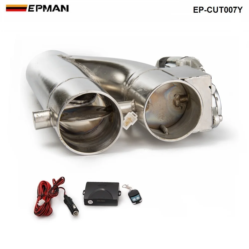

Patented Product 2"/2.25" / 2.5" / 3" Electric Exhaust Downpipe Cutout E-Cut Out Dual-Valve Controller Remote Kit EP-CUT007Y
