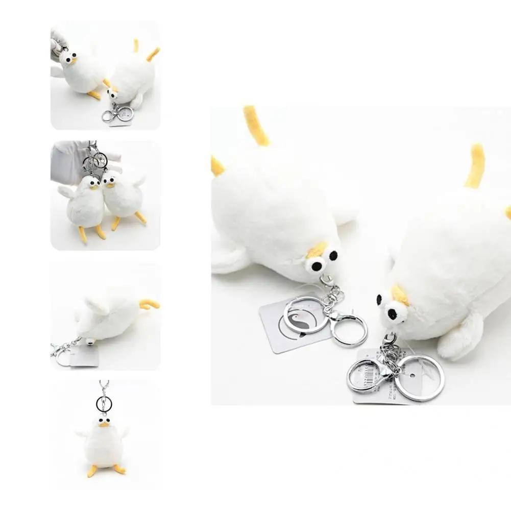 

Lightweight Fascinating Cartoon Seagull Plush Doll Pendant Metal Stuffed Doll Keychain Adorable for Home Ornament