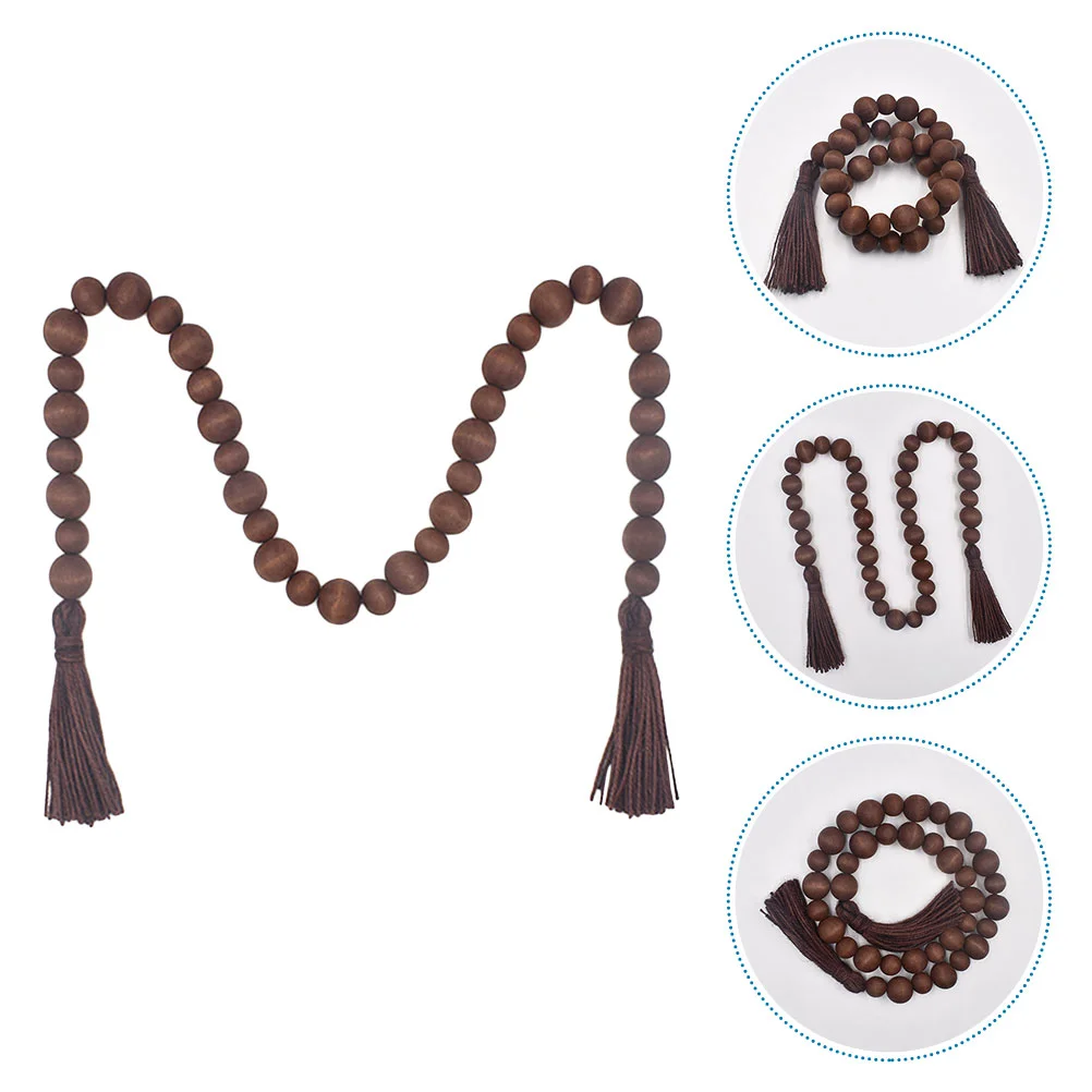 Шпагат кисточка бусины гирлянда креативный деревянный простой кулон из бисера
