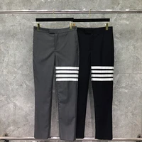 tb tnom mens pant spring autunm suit pants fashion brand trousers for men boutique white 4 bar stripe formal casual tb pants