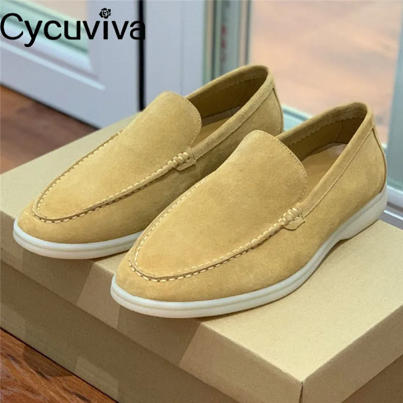 

Мужские замшевые туфли на плоской подошве, синие классические повседневные Мокасины без застежки, брендовая удобная обувь на плоской подошве для лета, 2022