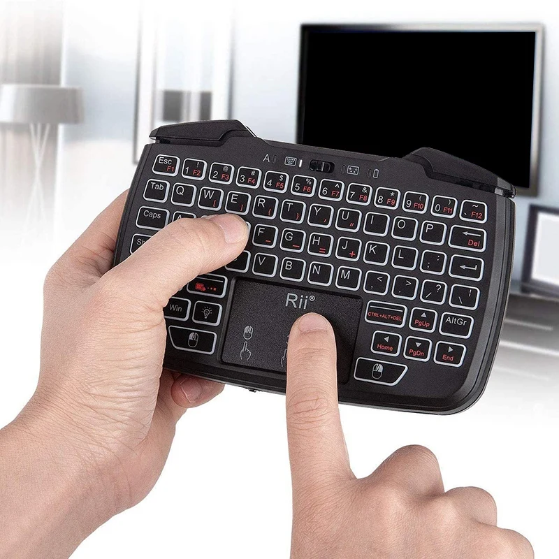 

Беспроводной портативный игровой контроллер Rii RK707 2,4 ГГц клавиатура мышь комбинированная для ПК/Raspberry Pi2/Android TV Google/TV B