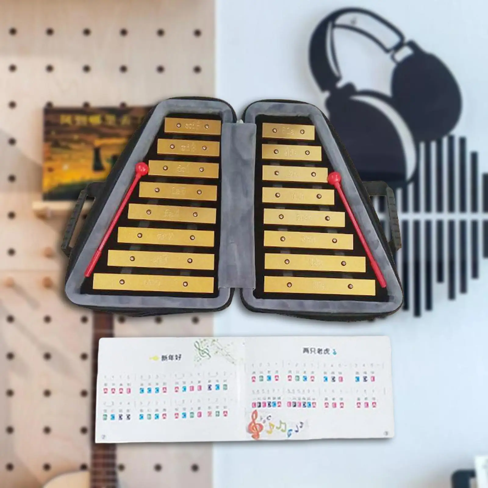 16-нотный ксилофон Монтессори обучающая ручная ударная игрушка для фортепиано