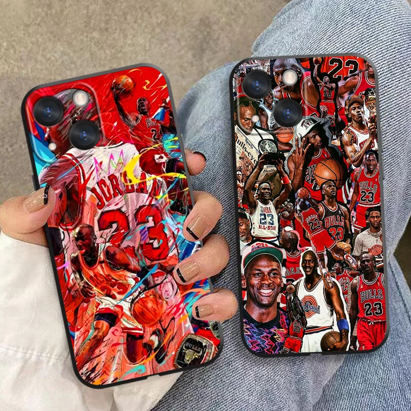 Модный чехол J-Jordan no-23 для Apple iPhone 15 14 13 12 11 SE XS XR X 7 8 6 mini Plus Pro MAX мягкий черный Чехол