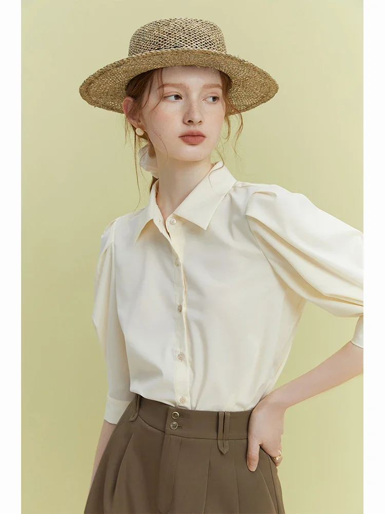 Блузка женская двухцветная с лацканами во французском стиле