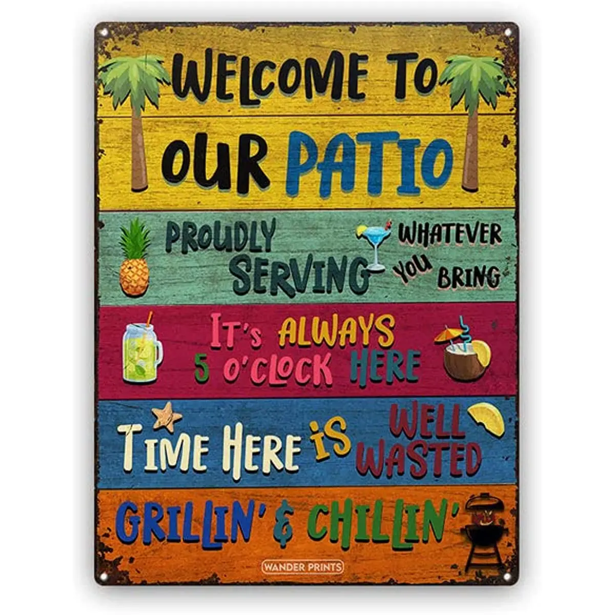 

Wander Prints Welcome patio Sign - Birthday Gift for men, Christmas Gifts For new home Friends, Neighbor - Classic Metal Signs