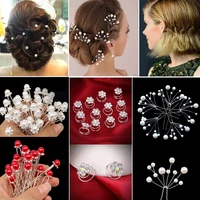 10 20pcs women hair accessories pearls beads hairpins ponytail holder flower bridal wedding hair clips barrettes hair ornament