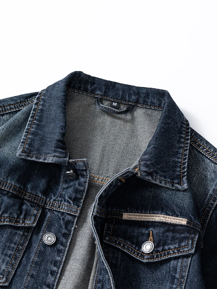 Высококачественная американская Повседневная джинсовая куртка Мужская