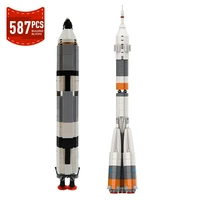 moc space gemini titan rocket saturn v scale building blocks kits ultimate soyuz rocket collection 1110 scale toys kid gifts